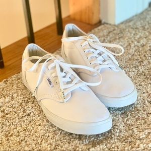 Classic White Canvas Lace-Up Vans